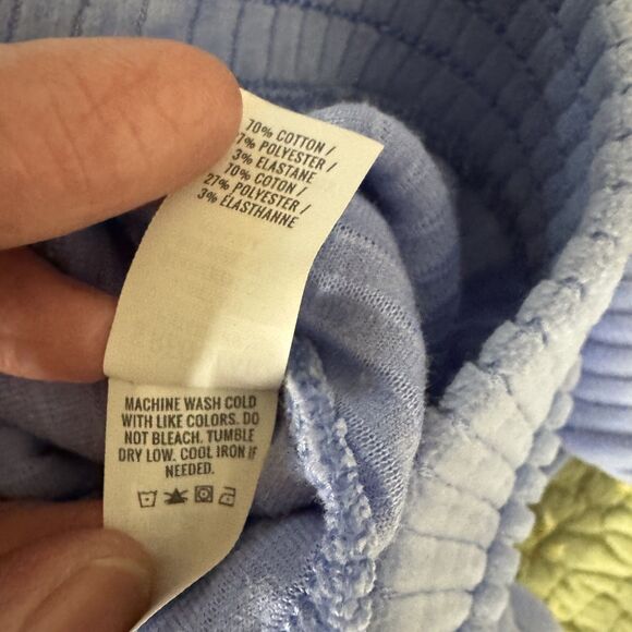 Aerie Groove On Velour Ribbed Flare Pants High Waist Blue S - Picture 6 of 6